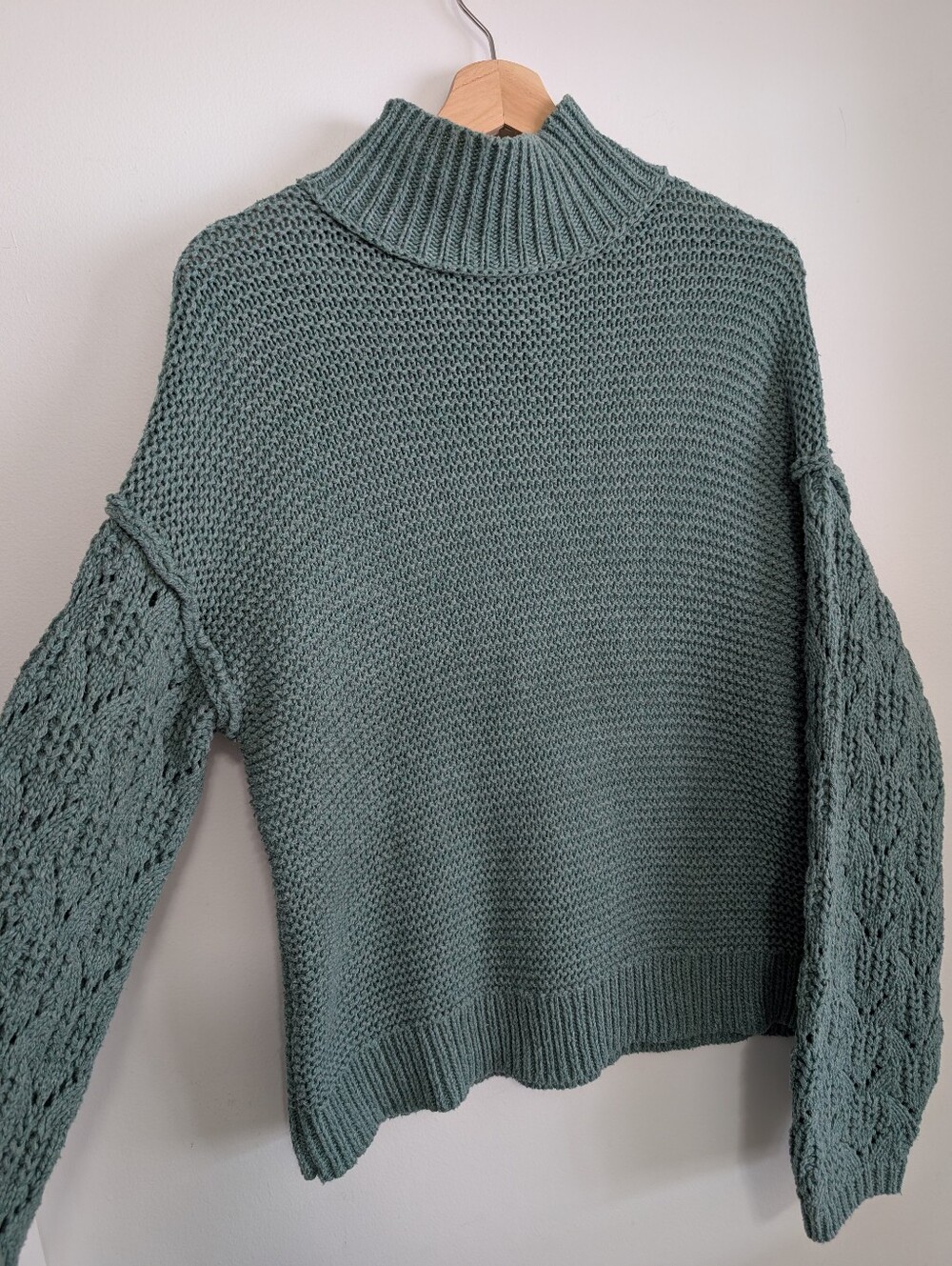 Universal Thread Medium Sweater Chunky Knit Turquoise Oversized TurtleNeck